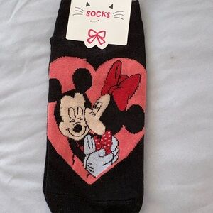 Mickey and Minnie Mouse Black Socks